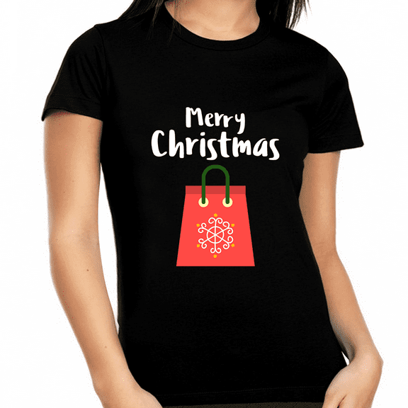 Christmas Shopping Plus Size Christmas Shirt Cute Christmas Shirts for Women Plus Size Womens Christmas PJs