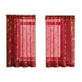 thumbnail image 1 of Christmas Short Shower Curtain, Embroidered Holiday Window Curtain for Coffee Shop or Home, Red and Green Polyester Festive Decoration, 25x36.7 Inches, 1 of 5