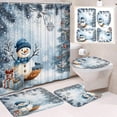 thumbnail image 1 of Christmas Shower Curtain 4-Piece Set, Santa Themed Bathroom Kit with Non-Slip Mats & Toilet Mat, 1 of 6