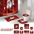 thumbnail image 1 of Christmas Shower Curtain under $5! Xqxayjr 4PC Christmas Bathroom Set, Shower Curtain with Rugs, Santa Snowman Theme Decor, Complete Bathroom Ensemble for Holidays, 1 of 9