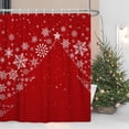 thumbnail image 1 of Christmas Shower Curtain for Bathroom 72x72inches Red X-mas Shower Curtain Set with Hooks Snowflakes Christmas Trees New Year Decor Waterproof Fabric Shower Curtain, 1 of 6