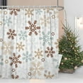 thumbnail image 1 of Christmas Shower Curtain for Bathroom 84x72inches X-mas New Year Decor Shower Curtain Set with Hooks Snow Flowers White Waterproof Fabric Shower Curtain, 1 of 6