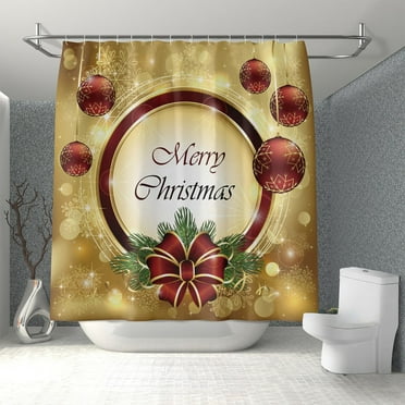 Christmas Shower Curtain For Bathroom Christmas Tree Shower Curtain Winter Christmas Bow Pattern Bathroom Decor Washable Fabric Shower Curtain 71X71 In Of The Day