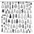 thumbnail image 1 of Christmas Shower Curtain, Black White Christmas Tree Winter Holiday Farmhouse Shower Curtain for Bathroom Bathtubs Decor, 72x72 Inch Bathroom Curtain with 12 Hooks, 1 of 6
