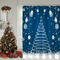 thumbnail image 1 of Christmas Shower Curtain, Blue Christmas Snowflakes Shower Curtains for Bathroom Decor, Winter Holiday Shower Curtain, Xmas Funny Glitter Sparkle Tree Fabric Cloth Bath Curtain, 72x72 Inch, 1 of 6