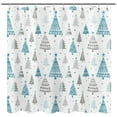 thumbnail image 1 of Christmas Shower Curtain, Blue and Gray Xmas Trees with Stars and Snow Pattern Shower Curtains for Bathroom Decor, Winter Snowflake Pine Tree Bathroom Curtains, 71x71 Inch, 1 of 6