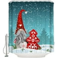 thumbnail image 1 of Christmas Shower Curtain Christmas Gnome Tomte Shower Curtains for Bathroom Decor, Red Christmas Barn For Christmas Decoration Bath Curtains Sets with Hooks Waterproof Small Stall Size 36" x 72", 1 of 6