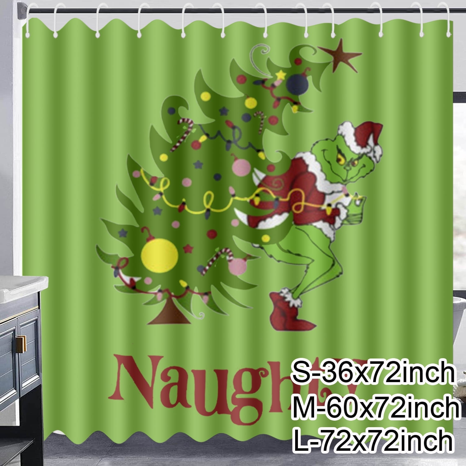 Christmas Shower Curtain Christmas Shower Curatin Bathroom Bath Decor