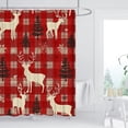 thumbnail image 1 of Christmas Shower Curtain Christmas Tree Pattern Multicolor Polyester Fabric Waterproof Mold Resistant Machine Washable 70x70 Inches with Hooks Holiday Bathroom Decor, 1 of 6
