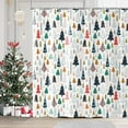 thumbnail image 1 of Christmas Shower Curtain, Colorful Christmas Tree with Stars Winter Holiday Bathroom Curtain Bathtub Home Decor Waterproof Fabric Machine Washable with 12 PCS Hooks,72" Wx84 L, 1 of 3