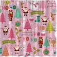 thumbnail image 1 of Christmas Shower Curtain Cookies House Cute Xmas Tree Winter Holiday Happy New Year Fabric Decor for Bath Curtain with Hook, 1 of 4
