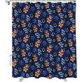thumbnail image 1 of Christmas Shower Curtain Cowboy Gingerbread Man Shower Curtains for Bathroom Decor Poinsettia Horseshoe Blue Christmas Decoration Bath Curtains Sets with Hooks Waterproof, 84x72 in, 1 of 1