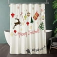 thumbnail image 1 of Christmas Shower Curtain, Fabric Shower Curtain Christmas Tree and Deer, Christmas Bathroom Decor, Christmas Decorations Indoor Home Decor, 150GSM Heavy Duty, 72 X 72 Inches, 1 of 6
