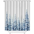 thumbnail image 1 of Christmas Shower Curtain, Farmhouse Rustic Modern Snow Landscape Bathroom Decor Shower Curtain Set, Water Repellent Cloth with Hooks 72X72 Inch, 1 of 6