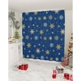 thumbnail image 1 of Christmas Shower Curtain Gold White Snowlfake Shower Curtains for Bathroom Decor Blue Background Christmas Decoration Bath Curtains Sets with Hooks Waterproof, 36x72 in, 1 of 6