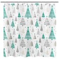 thumbnail image 1 of Christmas Shower Curtain, Green and Gray Xmas Trees with Stars and Snow Pattern Shower Curtains for Bathroom Decor, Winter Snowflake Pine Tree Bathroom Curtains, 71x71 Inch, 1 of 6