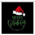 thumbnail image 1 of Christmas Shower Curtain, Green Merry Xmas Bath Bathroom Curtains, Winter Red Santa Hat Merry Whatever Holiday Decors, 72x72 Fabric Waterproof Home Shower Curtain Set with 12 Hooks, 1 of 6