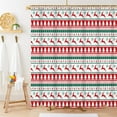thumbnail image 1 of Christmas Shower Curtain, Green and Red Stripes Xmas Shower Curtain Cute Deer with Snowflake Shower Curtain with Hooks for New Year Bathroom Decor, 84x72 Inch, 1 of 6