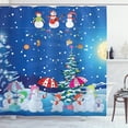 thumbnail image 1 of Ambesonne Christmas Shower Curtain, Snowman Party, 69"Wx70"L, Multicolor, 1 of 2
