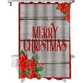 thumbnail image 1 of Christmas Shower Curtain Merry Christmas Shower Curtains for Bathroom Decor Christmas Red Poinsettia Flowers Wood Grain Christmas Decoration Bath Curtains Sets with Hooks Waterproof, 72x72 in, 1 of 6