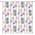 thumbnail image 1 of Christmas Shower Curtain Purple Gold Snowflakes Fantasy Xmas Snow Winter Holiday New Year Bathroom Decor Curtain with Hooks,Purple Gold Black, 1 of 4
