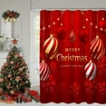 thumbnail image 1 of Christmas Shower Curtain, Red Balls Christmas Snowflakes Shower Curtains for Bathroom, Winter Holiday Xmas Funny Glitter Sparkle Fabric Cloth Bath Curtain Decoration, 72x72 Inch, 1 of 6