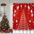 thumbnail image 1 of Christmas Shower Curtain, Red Christmas Snowflakes Shower Curtains for Bathroom Decor, Winter Holiday Shower Curtain, Xmas Funny Glitter Sparkle Tree Fabric Cloth Bath Curtain, 72x72 Inch, 1 of 6