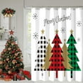 thumbnail image 1 of Christmas Shower Curtain, Red Green Buffalo Plaid Christmas Tree Shower Curtains for Bathroom Decor, Winter Snowy Forest Holiday Shower Curtain, Xmas Pine Fabric Cloth Bath Curtain, 72 x 72, 1 of 6