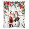 thumbnail image 1 of Christmas Shower Curtain Santa Claus and Snowman Merry Christmasbathroom Shower Curtain Glitter Festival Home Decor Waterproof Durable Shower Curtain Accessories with 10 Hooks 60x72 Inches, 1 of 5
