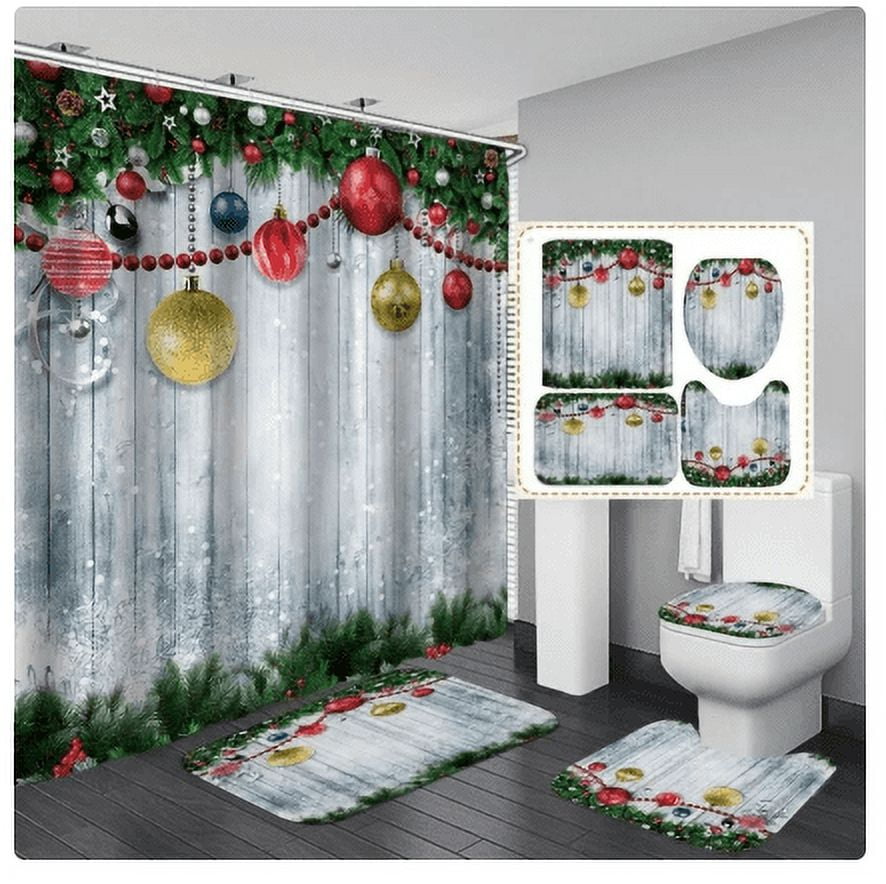 Swing Elf Shower Curtain Set, Bathroom Decor Set Including Waterproof  Shower Curtains, Non-slip Carpet, Toilet Cover, Bath Mat And 12 Plastic  Hooks, Dry Wet Separation Curtains For Bathroom, Home Essentials - Temu