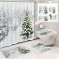 thumbnail image 1 of Christmas Shower Curtain Set Holiday Bathroom Decor with Toilet Lid Cover and Bath Mat Non-Slip Waterproof Polyester Fabric for Home Bathroom Decorations Modern Housewarming Gift, 1 of 6
