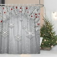 thumbnail image 1 of Christmas Shower Curtain Set with Hooks Sliver Grey X-mas Trees Shower Curtain for Bathroom 72x72inches Snowflakes Wood Stripe Waterproof Fabric Shower Curtains, 1 of 1