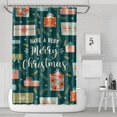 thumbnail image 1 of Christmas Shower Curtain Set: Merry Xmas Snowflakes & Pine Trees Bathroom Curtain Polyester Waterproof Washable Shower CUrtain for Bathroom Decor (72x72) with 12 Hooks Included, 1 of 5
