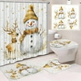 thumbnail image 1 of Christmas Shower Curtain Set Santa Bathroom Decor Waterproof Curtain with Floor Mat Toilet Mat and U Shaped Mat Multicolor Holiday Bathroom Decoration, 1 of 6