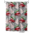 thumbnail image 1 of Christmas Shower Curtain Set ，Waterproof Fabric Shower Curtains Christmas Truck Xmas Pine Tree Snowflakes Grey Red Shower Curtains for Bathroom,Bathroom Decor 54x"78", 1 of 6