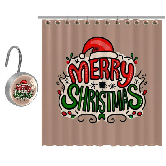 Christmas Shower Curtain Set for Bathroom