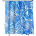 thumbnail image 1 of Christmas Shower Curtain Snowflake Shower Curtains for Bathroom Decor Blue Snowy Winter Christmas Decoration Bath Curtains Sets with Hooks Waterproof, 72x72 in, 1 of 1