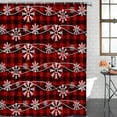 thumbnail image 1 of Christmas Shower Curtain Snowflake Snowy Shower Curtains for Bathroom Decor Red Buffalo Plaid for Christmas Decoration Bath Curtains Sets with Hooks Waterproof 72" W x 72" L, 1 of 6