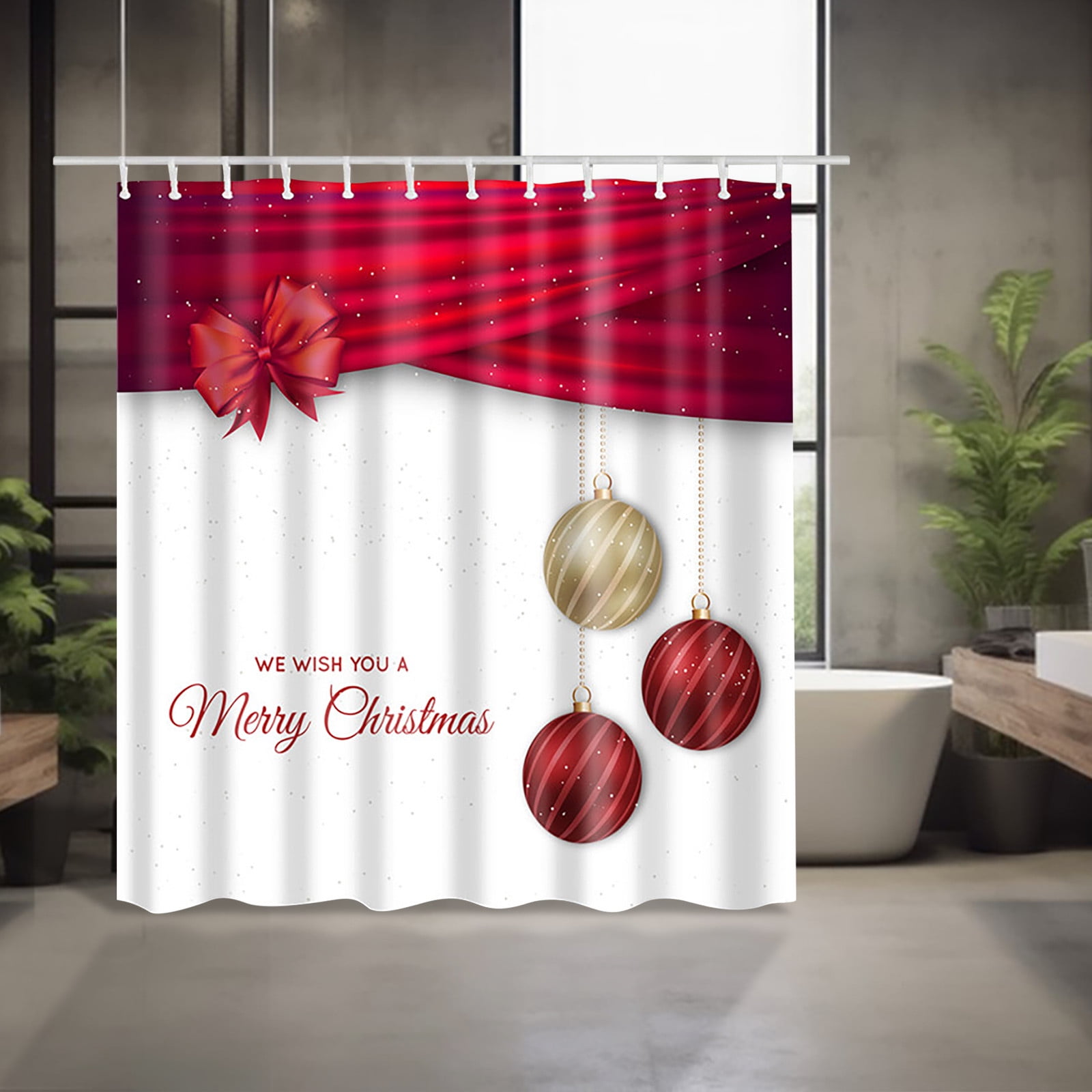 Christmas Shower Curtain Various Patterns Shower Shower Curtain