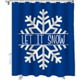 thumbnail image 1 of Christmas Shower Curtain White Snowflake Shower Curtains for Bathroom Decor Blue Snowy Winter Christmas Decoration Bath Curtains Sets with Hooks Waterproof, 84x72 in, 1 of 1