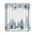 thumbnail image 1 of Christmas Shower Curtain, Winter Bathroom Curtain, Christmas Forest Snow Scene Waterproof Shower Curtain with 12 Hooks, Rainproof Mildews Proof Polyester Fabric, White 90x180cm Easy Clean, 1 of 6