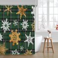 thumbnail image 1 of Christmas Shower Curtain Winter Snowflake Shower Curtains for Bathroom Green Buffalo Plaid Bathroom Decor Washable Durable Fabric Shower Curtains 72x72 inch, 1 of 6