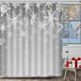 thumbnail image 1 of Christmas Shower Curtain Winter Snowflake Shower Curtains with 12 Hooks Gray Xmas Holiday Shower Curtains for Bathroom Waterproof Fabric Shower Curtain, 1 of 6