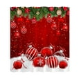 thumbnail image 1 of Christmas Shower Curtain Winter Snowflake Shower Curtains with 12 Hooks Waterproof Red Xmas Balls Bath Curtain for Bathroom Bathtub Decor, 71x35in, 1 of 6