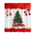 thumbnail image 1 of Christmas Shower Curtain Winter Snowflake Shower Curtains with 12 Hooks Waterproof Red Xmas Balls Bath Curtain for Bathroom Bathtub Decor, 71x35in, 1 of 6
