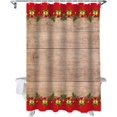 thumbnail image 1 of Christmas Shower Curtain Wood Grain Shower Curtains for Bathroom Decor Pine Cones Holly Leaf Golden Bell Christmas Decoration Bath Curtains Sets with Hooks Waterproof, 36x72 in, 1 of 6
