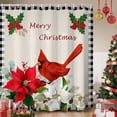 thumbnail image 1 of Christmas Shower Curtain, Xmas Poinsettia Botanical Black Plaid Waterproof Fabric Shower Curtains with 12 Hooks, Bathroom Curtain Set for Bathroom Accessories Decor, 60 x 72 Inches, 1 of 9