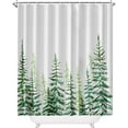 thumbnail image 1 of Christmas Shower Curtain for Bathroom Green Tree Farmhouse Rustic Modern White Snow Landscape Cloth Bathroom Curtain Sets with Hooks 72X72 inch, 1 of 6