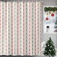 thumbnail image 1 of Christmas Shower Curtains for Bathroom, Waterproof Fabric Bath Curtains Decor, Bath Tub Curtain Farmhouse Xmas Abstract Dots Red Green Stripes Decorative Shower Curtain Sets with 12 Hooks, 72x72 Inch, 1 of 8