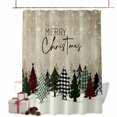 thumbnail image 1 of Christmas Shower Curtains Christmas Tree Buffalo Plaid Bath Curtain Snow Scenery Waterproof Seasonal Bathroom Shower Curtain Set with Hooks Decoration 72 x 78 Inches, 1 of 8